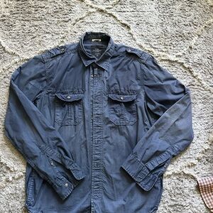 H&M Blue Lightweight Shirt Jacket with Collared Neckline. Clear out sale! ‼️